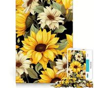 Puzzle da 1000 pezzi con girasoli e margherite per ragazzi, gioco di logica, passatempo rilassante, taglio perfetto, regalo classico 38x26cm