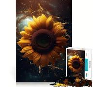 Puzzle da 1000 pezzi con girasoli, galassia e via lattea, per adulti e ragazzi, ideale per migliorare la memoria, per un relax leggero e piacevole, con tagli netti e un regalo delizioso 50x75cm