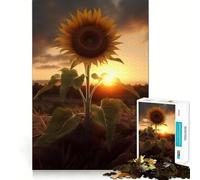 Puzzle da 1000 pezzi con girasoli tramonto e nuvole ideale per adolescenti un gioco che stimola la riflessione e offre un divertimento rilassante Taglio preciso perfetto come regalo di Natale 50x75cm