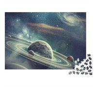 Puzzle da 1000 pezzi con gli anelli dei pianeti dello spazio e Saturno nello spazio. Per adulti dai 12 anni in su. Gioco educativo, bellissima decorazione, difficoltà, regalo di compleanno. 38x26cm