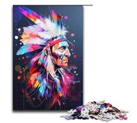 Puzzle da 1000 pezzi con gli indiani d'America per bambini puzzle in legno decorazioni per la casa 1000 pezzi (75x50 cm)
