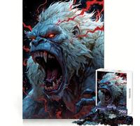 Puzzle da 1000 pezzi con gorilla albino arrabbiato e dettagli rossi, ideale per adulti Regalo perfetto per stimolare la mente, rilassare e pensare Bordi ben definiti Allegro regalo (38x52cm)
