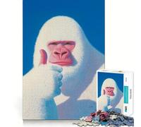 Puzzle da 1000 pezzi con gorilla bianco e pollice in su,gioco creativo per lo sviluppo delle capacità di gioco,incastro,nessun pezzo si stacca,attività per rafforzare il legame tra persone care