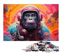 Puzzle da 1000 pezzi con gorilla colorati per adulti e bambini in legno ottimo regalo per adulti (dimensioni 75x50 cm)