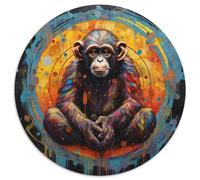 Puzzle da 1000 pezzi con Gorilla colorati, rotondi in cartone, per il divertimento in famiglia, perfetti per le vacanze e le serate di gioco interattive (67,5x67,5 cm)