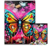 Puzzle da 1000 pezzi con graffiti artistici a forma di farfalla per adulti, fai da te, regalo per la casa, gioco rompicapo 50x75CM/19,68x29,52 pollici