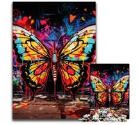 Puzzle da 1000 pezzi con graffiti artistici a forma di farfalla per adulti, puzzle impegnativi fai da te per adolescenti, 50x75CM/19,68x29,52 pollici