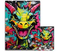Puzzle da 1000 pezzi con graffiti artistici del drago volante per adulti. Puzzle impossibili per adulti, ideale come regalo di Natale e decorazione per la casa, 26X38CM/10,23x14,96 pollici.