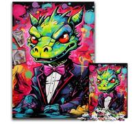 Puzzle da 1000 pezzi con graffiti artistici del drago volante per adulti, puzzle in legno per decorazioni per la casa, allenamento del cervello e regali per le feste, 50x75CM/19,68x29,52 pollici.