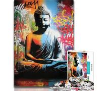 Puzzle da 1000 pezzi con graffiti Buddha per adulti, difficile da completare ma divertente e spiritoso, un'idea regalo e un'arredamento per la casa unici (50x75cm)