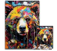 Puzzle da 1000 pezzi con graffiti dell'orso bruno per adulti, puzzle impossibili per adulti, feste e decorazioni per la casa, 26X38CM/10,23x14,96 pollici.