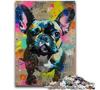 Puzzle da 1000 pezzi con graffiti di bulldog francese per adolescenti, regali, giocattoli educativi per l'apprendimento, giochi per famiglie, adatti per la decorazione del desktop, 26x38cm