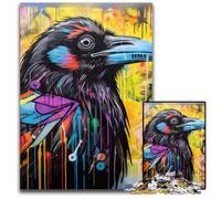Puzzle da 1000 pezzi con graffiti di corvo per adulti, ideale per gli innamorati, perfetto regalo di Natale, Capodanno, San Valentino 50x75CM/19,68x29,52 pollici