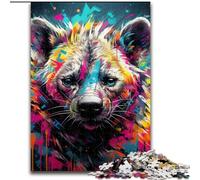 Puzzle da 1000 pezzi con graffiti di iene, puzzle in legno per adulti, dimensioni 50x75cm, attività divertente per la famiglia, sfida per la mente, regalo perfetto per adolescenti
