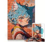 Puzzle da 1000 pezzi con graffiti di una ragazza anime,divertente per allenare la mente,con incastri precisi e senza spazi vuoti,ideale per creare un legame speciale con i propri cari (38x26cm)