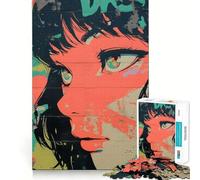 Puzzle da 1000 pezzi con graffiti di una ragazza anime,divertente per allenare la mente,con incastri precisi e senza spazi vuoti,ideale per creare un legame speciale con i propri cari (38x26cm)