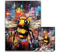 Puzzle da 1000 pezzi con graffiti raffiguranti api, per adulti, impegnativo, rompicapo, gioco per adulti, attività interattiva per famiglie, 26X38CM/10,23x14,96 pollici.