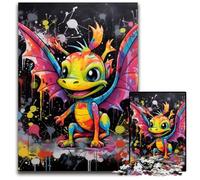 Puzzle da 1000 pezzi con graffiti raffiguranti draghi volanti, per adulti, in legno, rilassante e divertente, perfetto regalo di Natale e decorazione per la casa, 50x75CM/19,68x29,52 pollici.
