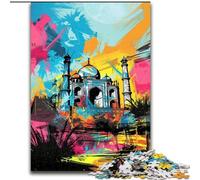 Puzzle da 1000 pezzi con graffiti sul Taj Mahal. Puzzle difficili per adulti, dimensioni 50x75cm. Perfetto per il divertimento in famiglia a Natale, Ringraziamento, compleanni e Pasqua.