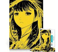 Puzzle da 1000 pezzi con grafica a mezzatinta di una ragazza anime,gioco di concentrazione mentale,design a incastro preciso,sfida interattiva per il cervello per la casa (38x52cm)