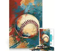 Puzzle da 1000 pezzi con grafica a schizzi di baseball,bordo pulito,giocattolo creativo,divertimento facile,regalo di Natale (38x26cm)