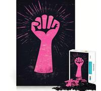 Puzzle da 1000 pezzi con grafica del pugno rosa per adolescenti, facile da costruire, per il tempo libero, con taglio preciso, regalo di Babbo Natale (38x26cm)