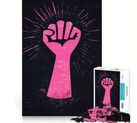 Puzzle da 1000 pezzi con grafica del pugno rosa per adolescenti, gioco di intelletto, attività per tutta la famiglia, taglio di qualità, (50x75cm)