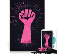 Puzzle da 1000 pezzi con grafica del pugno rosa per adolescenti, gioco di logica solido, divertimento rilassante, taglio di precisione, (38x52cm)