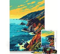 Puzzle da 1000 pezzi con grafica della costa di Big Sur per adulti, ideale per la pratica della logica e il relax, con bordi netti e un regalo significativo (38x52cm)
