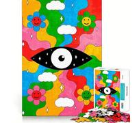 Puzzle da 1000 pezzi con grafica psichedelica retrò per adolescenti, ideale per stimolare la memoria, favorire la calma e favorire l'evasione, creando un'atmosfera piacevole e sorprendente (50x75cm)