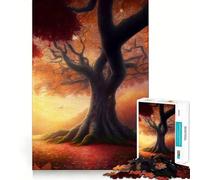Puzzle da 1000 pezzi con grande albero autunnale,taglio liscio,gioco di logica,regalo,momento di relax,opera d'arte natalizia (38x52cm)