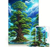 Puzzle da 1000 pezzi con grande albero e nuvola blu,giunture precise,gioco creativo per stimolare la mente,gioco rilassante,regalo di compleanno (38x52cm)