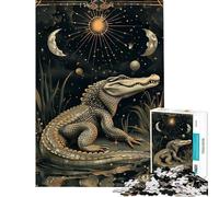 Puzzle da 1000 pezzi con grande coccodrillo e carte dei tarocchi sfida impegnativa da completare gioco educativo difficile adatto a persone dai 14 anni in su (38x52cm)