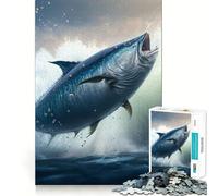Puzzle da 1000 pezzi con grande tonno rosso,gioco di precisione e cognitivo,ideale per il tempo libero e come regalo di Natale (50x75cm)