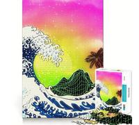 Puzzle da 1000 pezzi con grandi onde e palme,gioco di precisione e cognitivo,ideale per il tempo libero e come regalo di Natale (50x75cm)