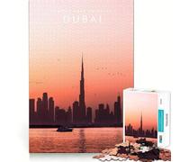 Puzzle da 1000 pezzi con grattacielo di Dubai,gioco di precisione,attività cerebrale,divertimento per il tempo libero,regalo di compleanno,arte (38x26cm)