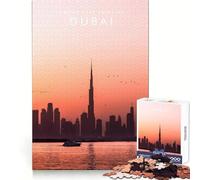Puzzle da 1000 pezzi con grattacielo di Dubai,taglio preciso,gioco intelligente,regalo facile da giocare,decorazione per compleanno (38x26cm)