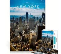 Puzzle da 1000 pezzi con grattacielo di New York,pezzi ben definiti,sfida mentale,gioco divertente e rilassante,opera d'arte natalizia (50x75cm)