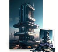 Puzzle da 1000 pezzi con grattacielo e città futuristica per adulti, un rompicapo rilassante e divertente da assemblare, una piacevole sorpresa 50x75cm