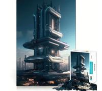 Puzzle da 1000 pezzi con grattacielo e città futuristica per adulti, un rompicapo rilassante e divertente da assemblare, una piacevole sorpresa 50x75cm