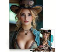 Puzzle da 1000 pezzi con graziosa donna steampunk per adolescenti, gioco intelligente e rilassante, assemblaggio di motivi, lista dei desideri di Babbo Natale 50x75cm