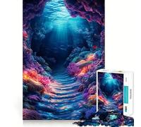Puzzle da 1000 pezzi con grotta corallina sottomarina,sfida mentale,taglio di alta precisione,divertente passatempo (38x26cm)