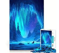 Puzzle da 1000 pezzi con grotta dell'aurora boreale,gioco di assemblaggio,stimolante per la mente,rilassante,regalo di compleanno (38x26cm)