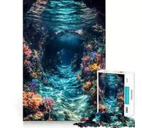 Puzzle da 1000 pezzi con grotta e barriera corallina sottomarina,gioco di concentrazione mentale,taglio di precisione,bordi lisci,gioco significativo per costruire connessioni (38x26cm)
