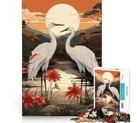 Puzzle da 1000 pezzi con gru giapponese naturale per ragazzi, gioco stimolante per il pensiero creativo, facile e rilassante, taglio preciso, (38x26cm)