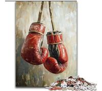 Puzzle da 1000 pezzi con guantoni da boxe, puzzle in legno Relax & Challenge, decorazione colorata per la casa, amici, dimensioni 50X75cm
