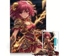 Puzzle da 1000 pezzi con guerriera anime con corna,gioco creativo per sviluppare le capacità cognitive,componenti robusti e facili da tagliare,ideale da portare in viaggio,gioco per la mente (38x52cm)