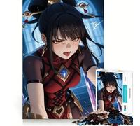 Puzzle da 1000 pezzi con guerriera anime con spada per adolescenti,ideale per stimolare la mente,creare attività creative di taglio di alta precisione e rilassanti (38x26cm)