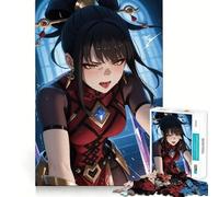 Puzzle da 1000 pezzi con guerriera anime e spada,gioco di memoria ad alta precisione,sfida interattiva per il cervello,ideale per la casa (50x75cm)
