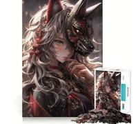 Puzzle da 1000 pezzi con guerriera anime,gioco di costruzione che mette alla prova la concentrazione,montaggio sicuro e preciso,divertimento per interni durante le vacanze (50x75cm)